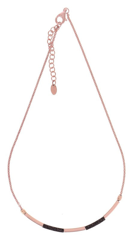 Gargantilla PESAVENTO en plata rosa y marrón.WPLVE1736